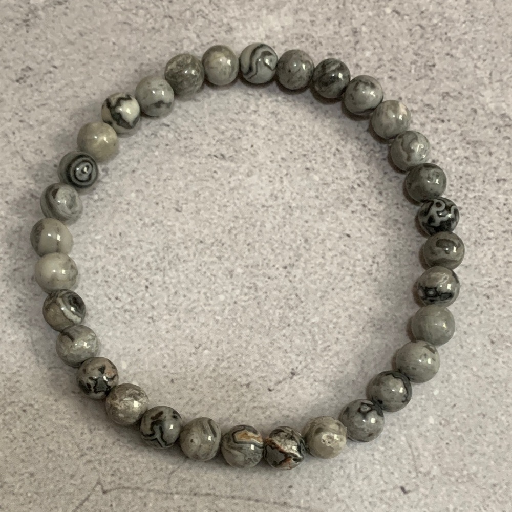 Handmade picasso jasper stretch bracelet